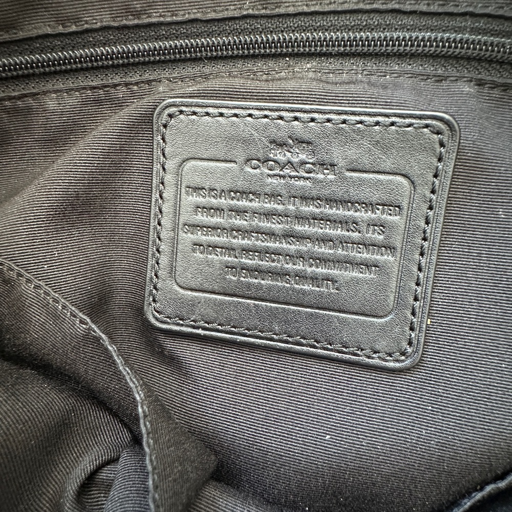 Coach Black Signature Jacquard Tote with Leather Straps - Picture 5 of 5